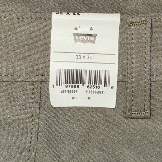 $69 Levi’s Men’s XX Chino Standard Tech Pants- Olive Green- 33W x 30L- New Tags