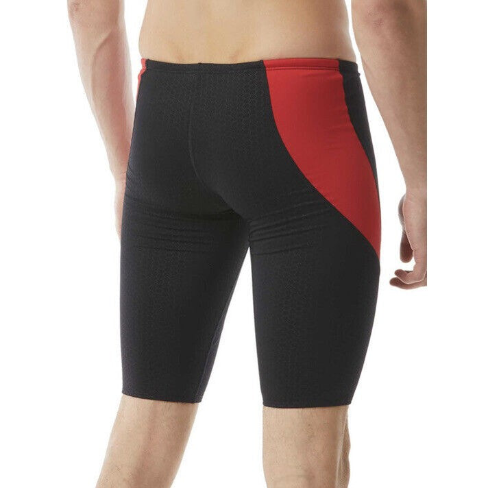 TYR Men's Hexa Curve Splice Jammer Swimsuit- Black Red- Size:36 - New $50