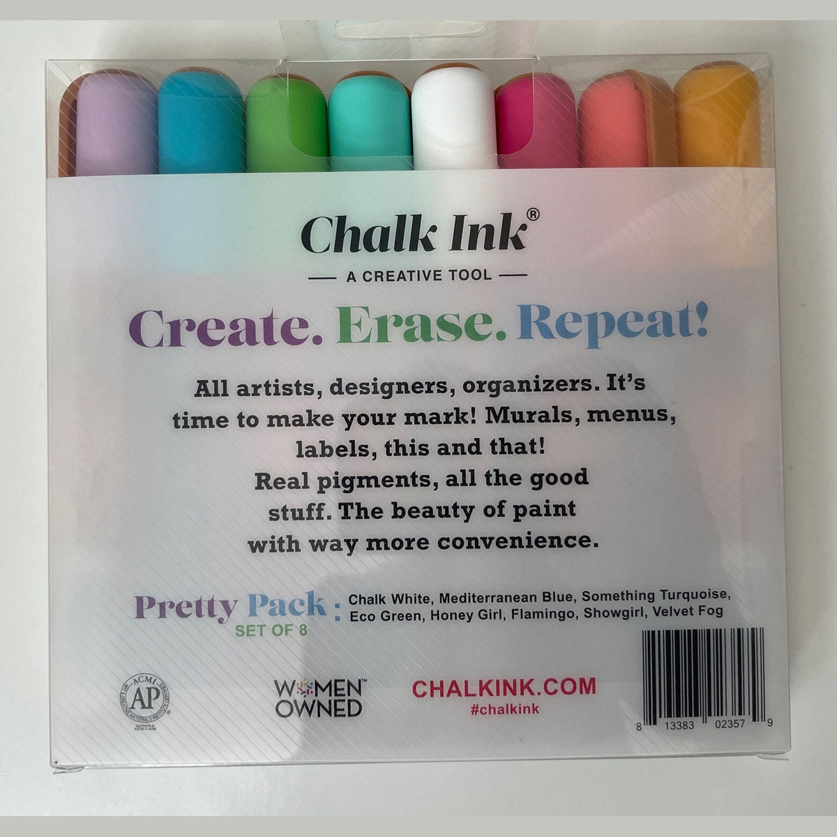 New - Chalk Ink Pretty Pack Markers Set of 8 Erasable Paint Markers 6mm