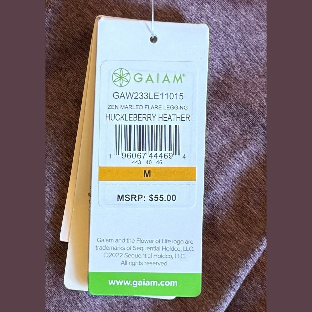 Gaiam Women’s - Zen Marled Flare Legging-Huckleberry Heather-Med- New Tag $55