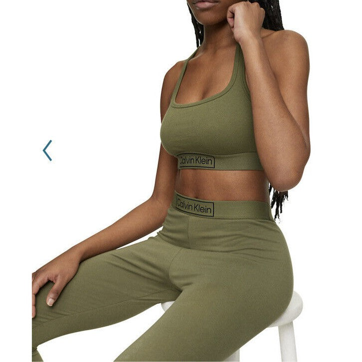 Calvin Klein Reimagined Heritage Lounge Leggings QS6834-Napa Green - XLarge- New