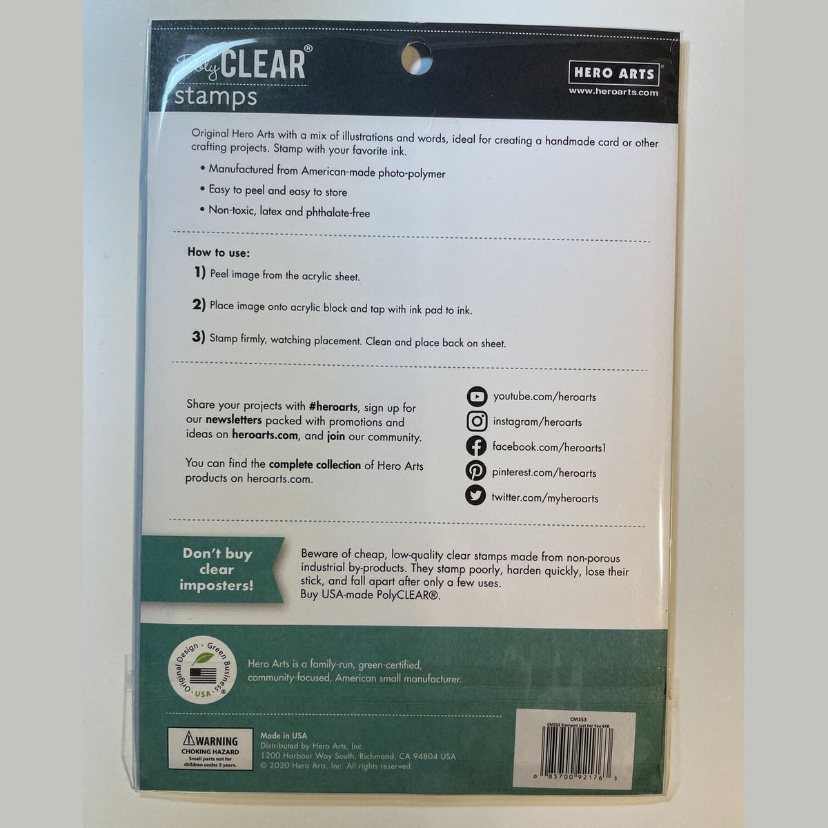 Hero Arts Poly Clear Stamps CM353 - 6" x 8" set - Best Price