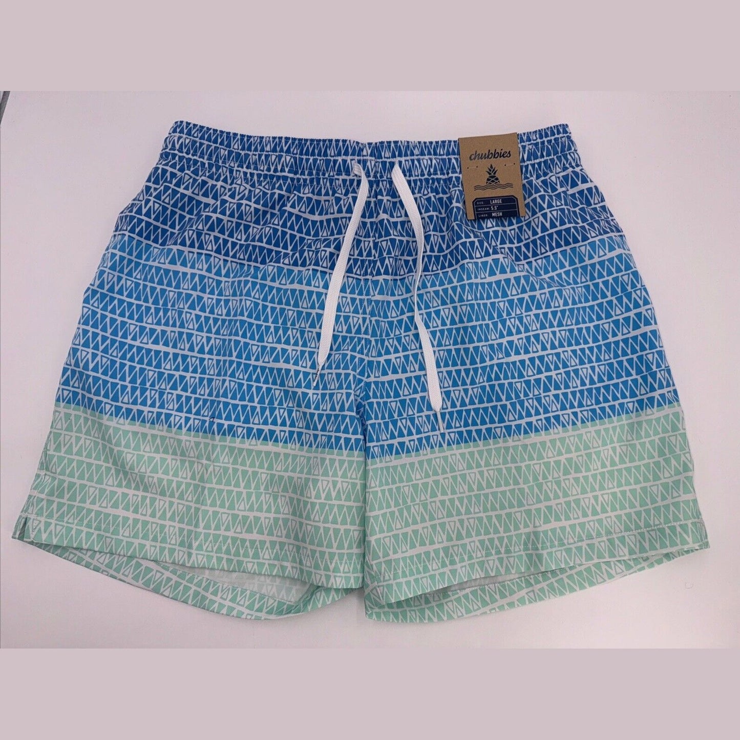 $70 Chubbies The Ocean Trifectas 5.5" Inseam Swim Trunks- Multi -Large -New Tag