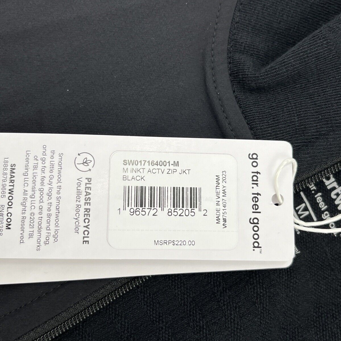 $220 Smartwool Men’s Intraknit Active Full Zip Jacket Merino - Black - Medium
