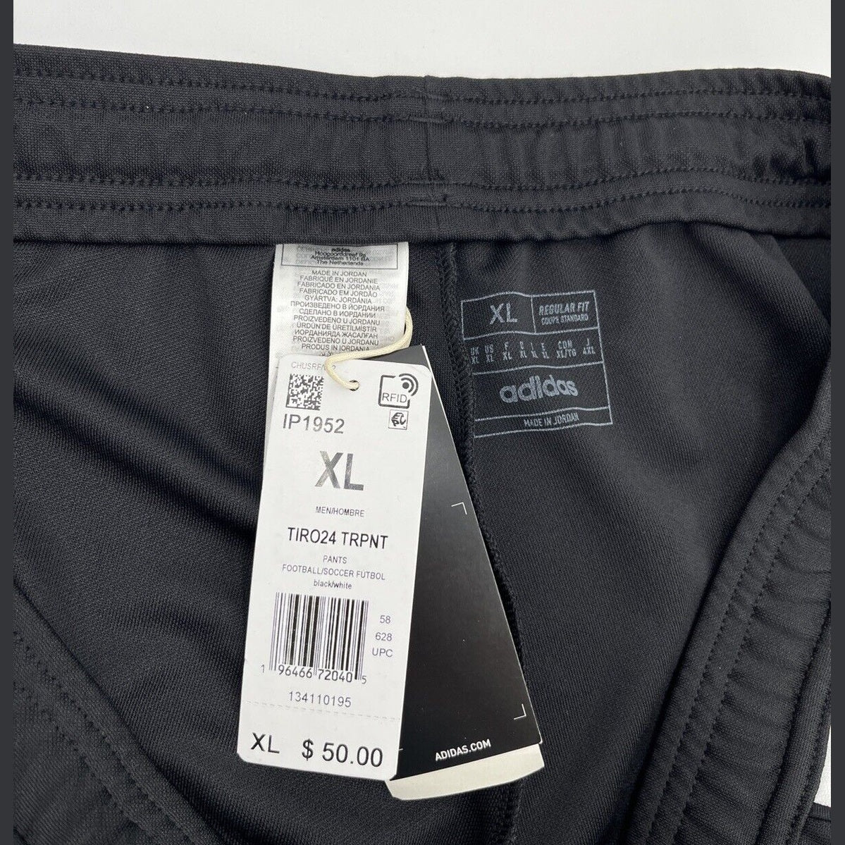 Adidas Men's Tiro 24 Slim Training Pants - Black On White- XLarge - New Tag $50