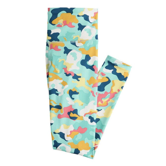 Champion Womens Absolute Knit Leggings -Abstract Camo Teal-X-Large-New $55