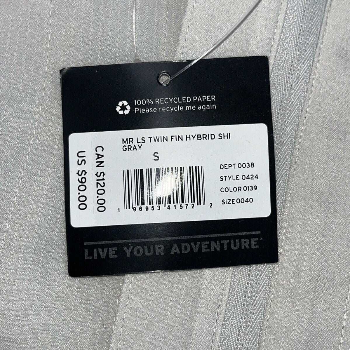 $90 Eddie Bauer Men’s Twin Hybrid Shirt Long Sleeve Button Down-Grey-Small-New