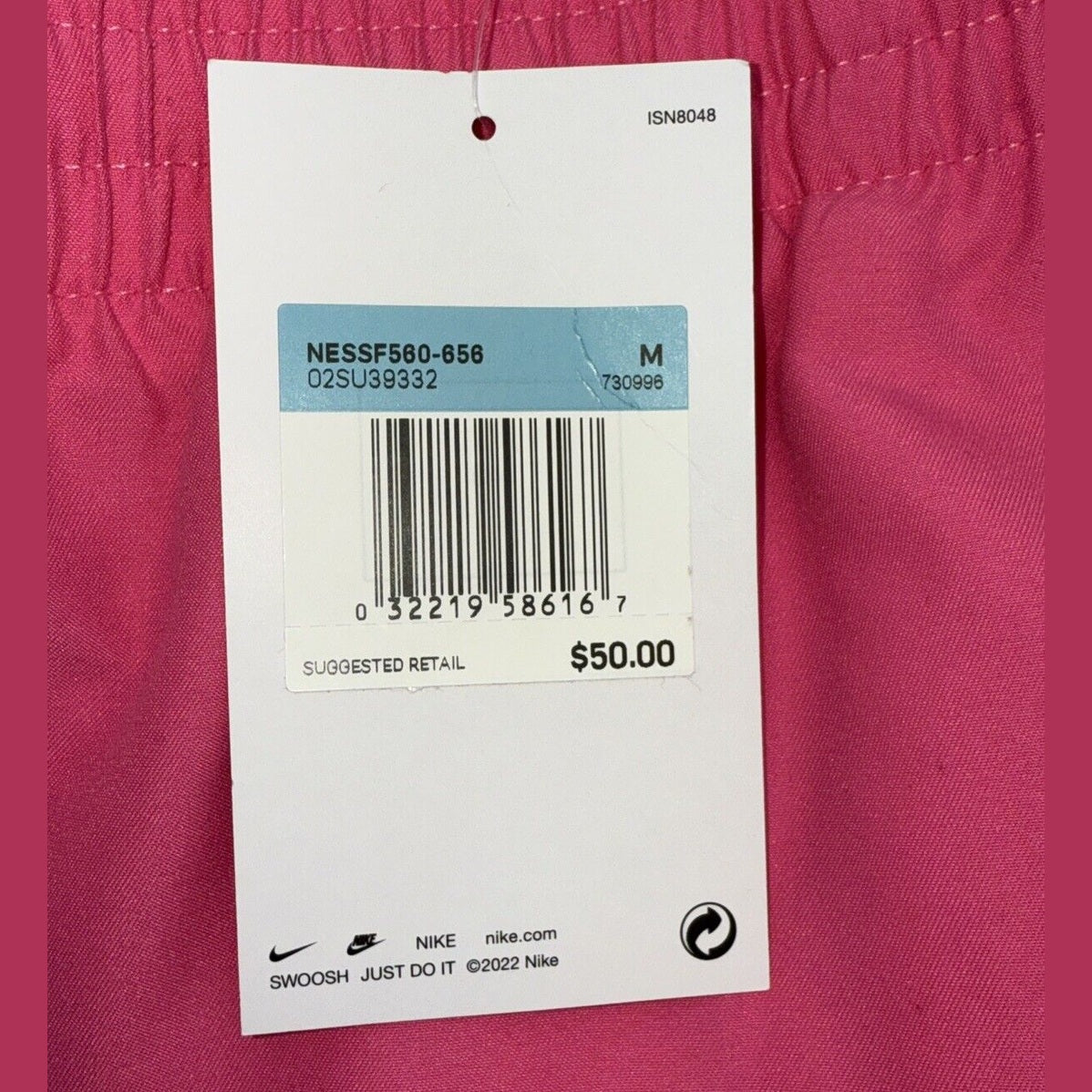 Nike Men's Swoosh Swim Trunks NESSF560-656- Pink - Medium -NEW- MSRP $50