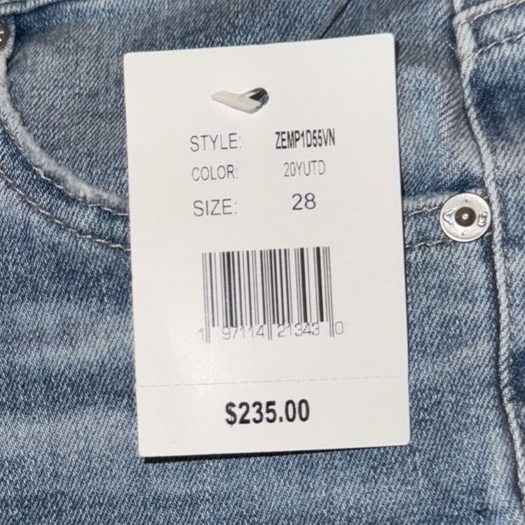$235 AG Women’s Farrah Boot Crop Denim- 20 Years Undertow Destructed- Size 28