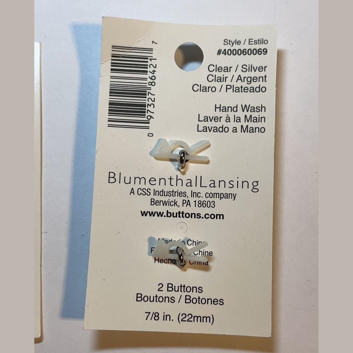 Lot Of 2 Cards La Mode rhinestones 7/8” Buttons 400060069 Flower 2-Count