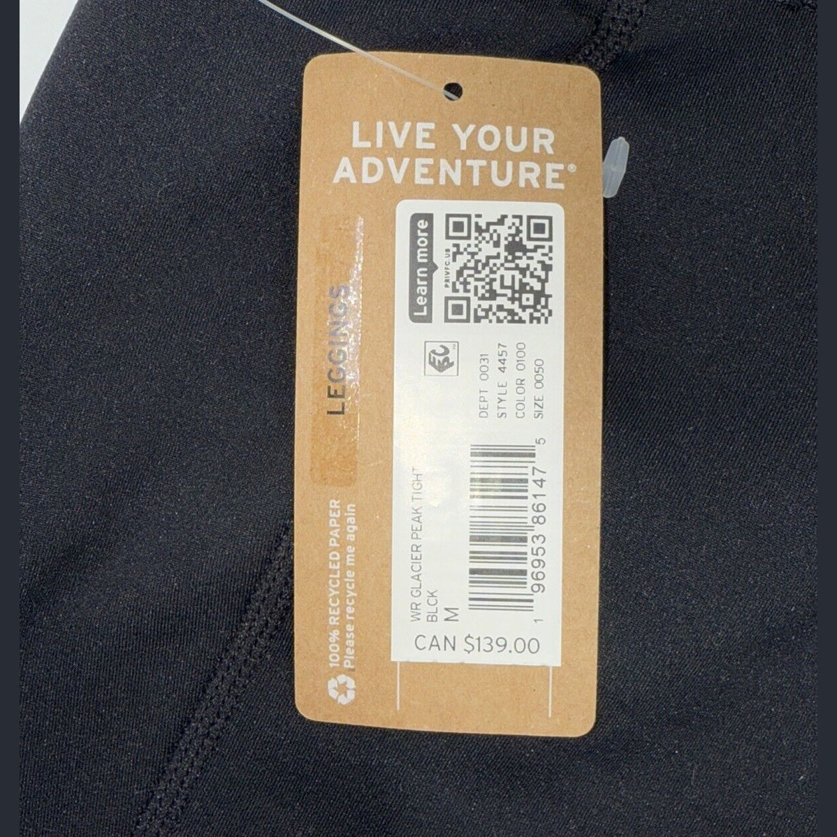 $109 Eddie Bauer Women’s Glacier Peak Tight Warm Pant-Black-Medium-New Tags