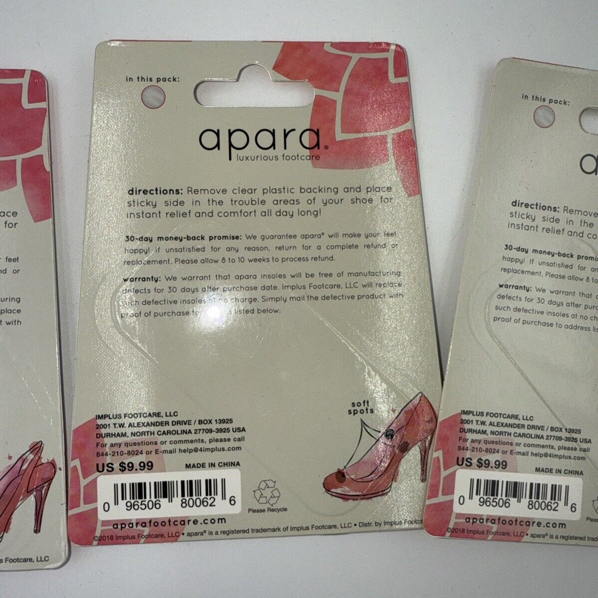 Lot Of 3 Apara Gel Steppies Cushions 1 Set Peel And Stick Instep + 12 Soft Spots