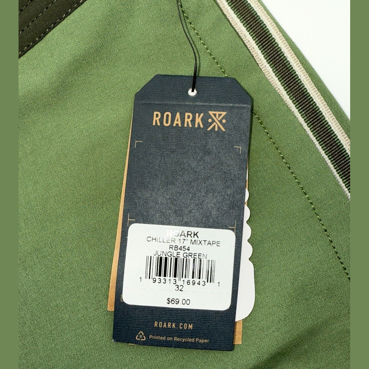 $69 Roark Men’s Chiller 17” Mixtape Boardshorts Trunks-Jungle Green-32W- New Tag