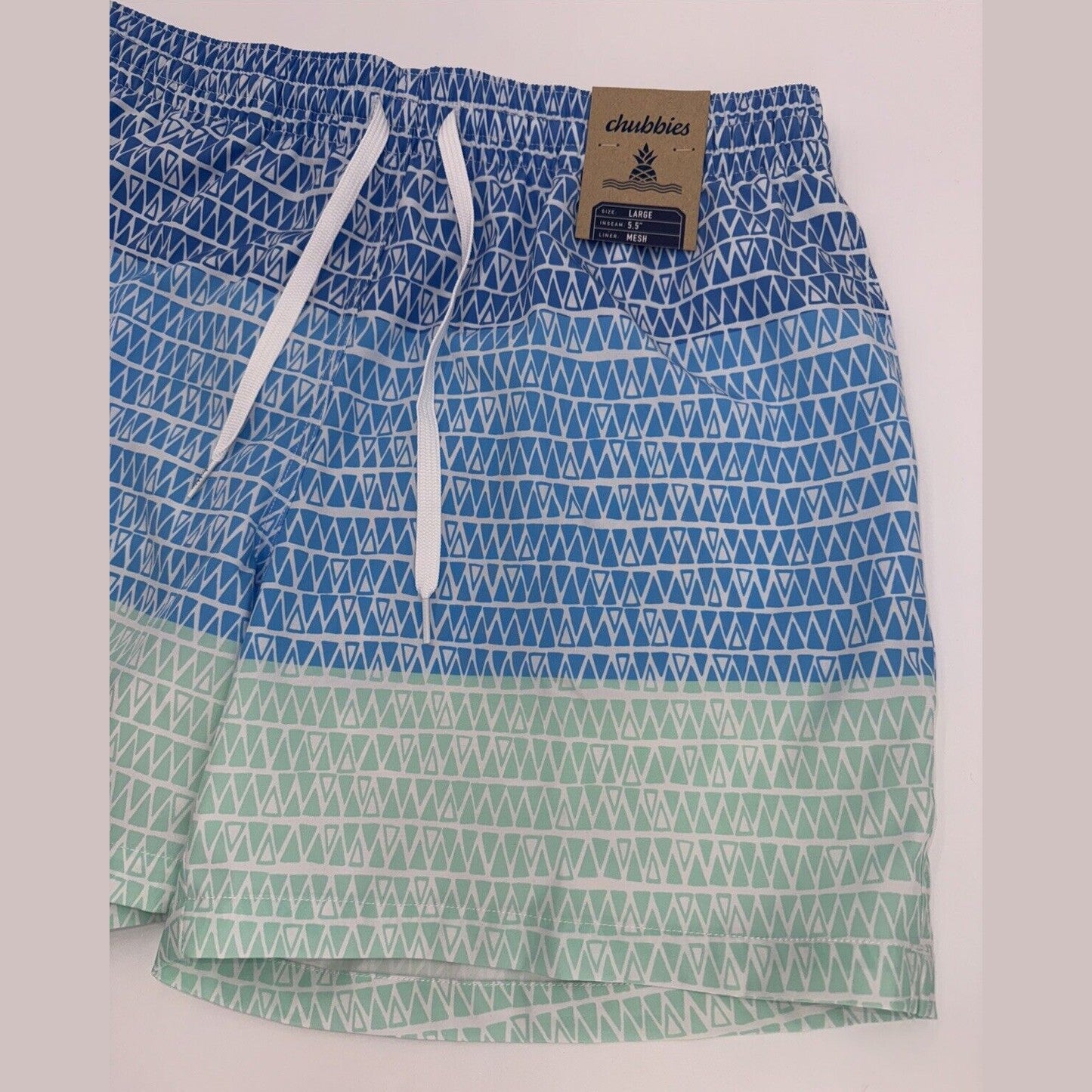 $70 Chubbies The Ocean Trifectas 5.5" Inseam Swim Trunks- Multi -Large -New Tag