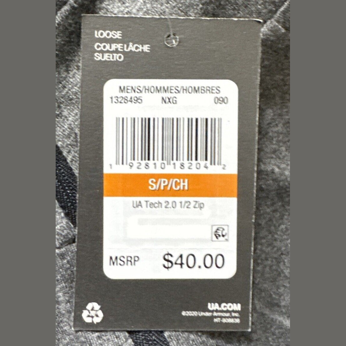 Under Armour Men’s Tech 2.0 Half Zip Long Sleeve Performance Shirt- Grey- Small