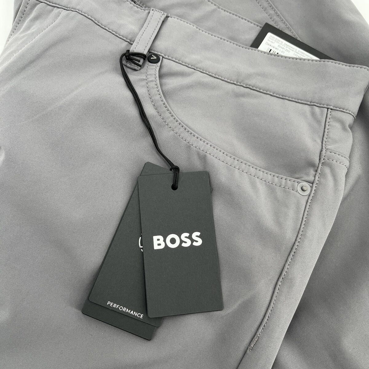 $178 Hugo Boss Delaware Slim Fit 5 Pocket Pants- Dark Grey-Size: 38W 32L-New Tag