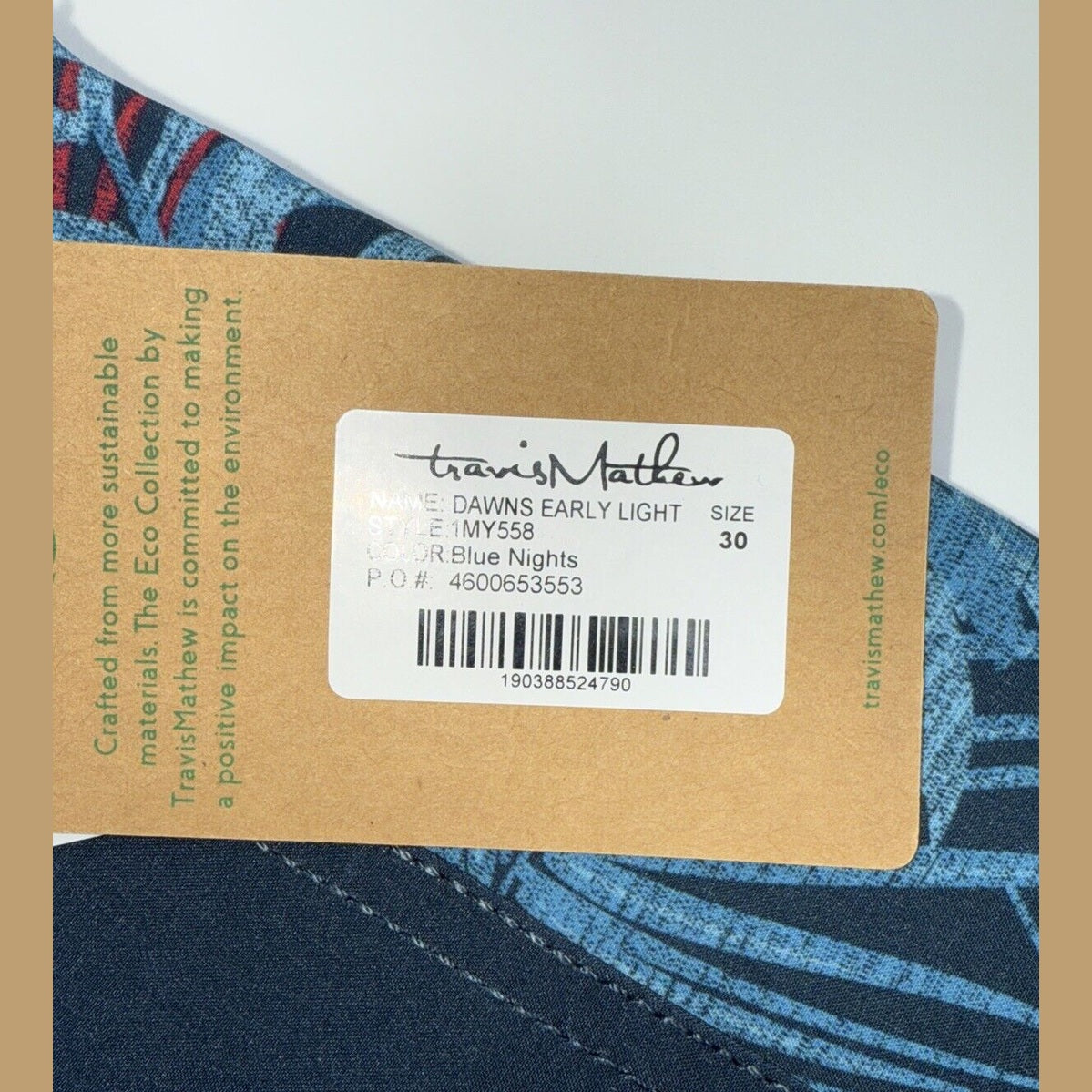 $95 Travis Mathew Men's Dawns Early Light Board Shorts- Blue Nights- Size: 30”