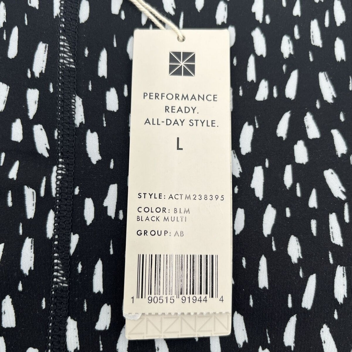 $95 NIC+ZOE High Waist Crop Leggings Brush Strokes- Black/White-Large-NEW
