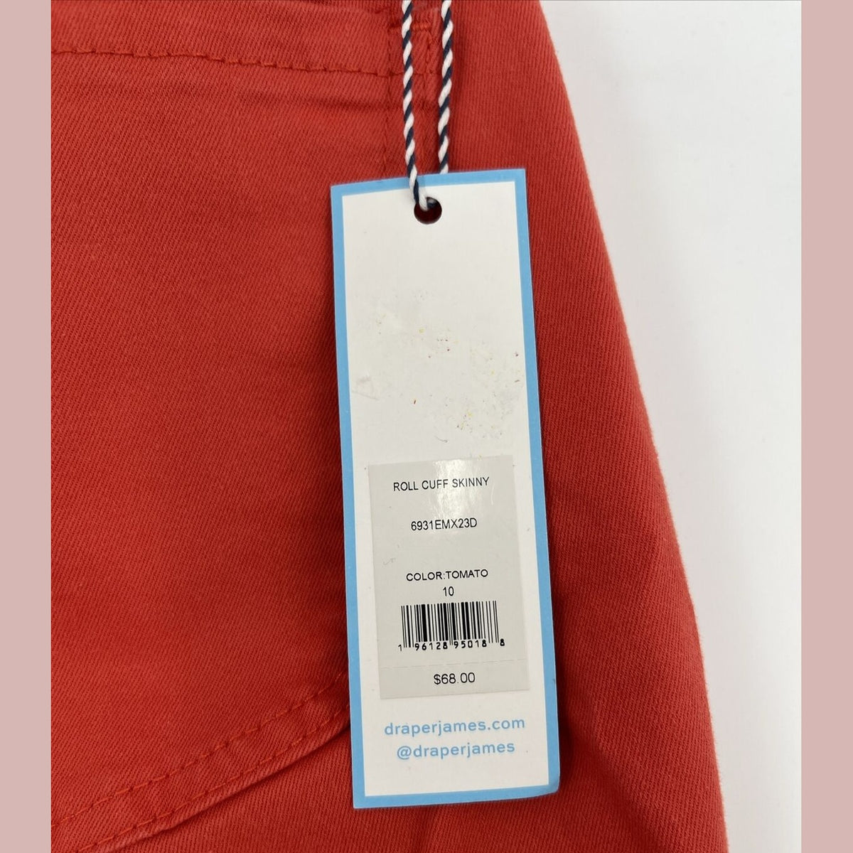 Draper James RSVP Women’s Roll Cuff Skinny Jean - Tomato- Size: 8- New Tag $68
