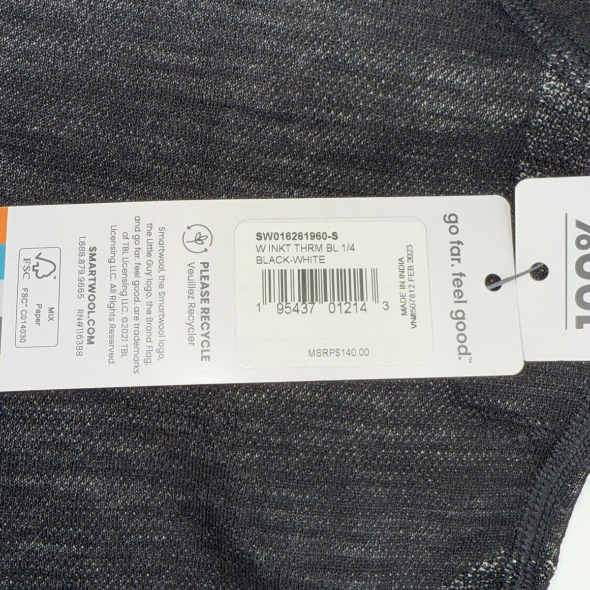 $140 Smartwool Women’s Intraknit Thermal Merino Base Layer 1/4 Zip-Black-Small