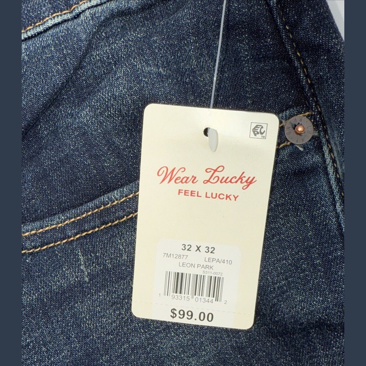 $99 Lucky Brand Jeans Men’s 110 Slim Fit CoolMax-Color Leon Park-32W 32L- New