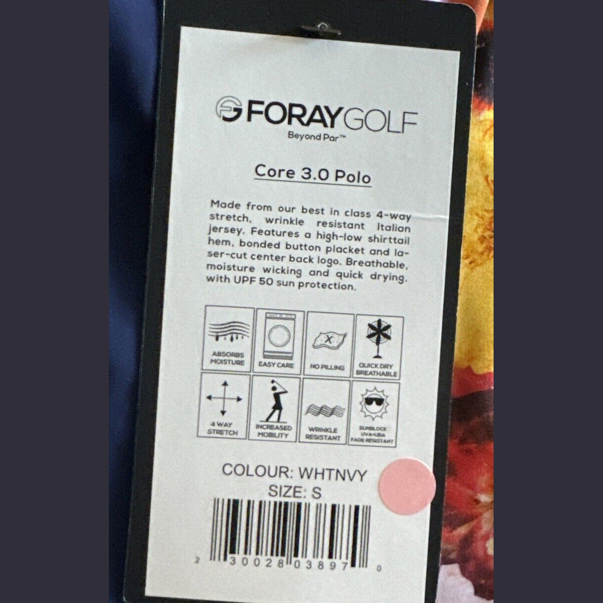 Foray Golf Women's Sleeveless Printed Back Golf Polo- Pressed Floral-Small- NWT