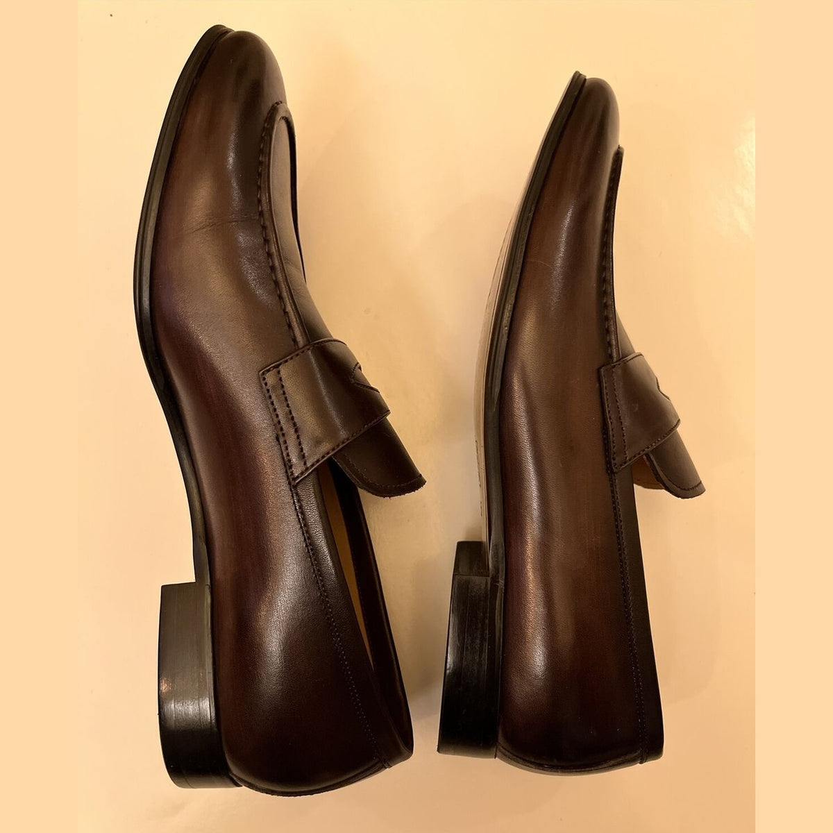 Ike Behar Trey Leather Loafers, Men's Size 8.5M- Brown NEW MSRP $450