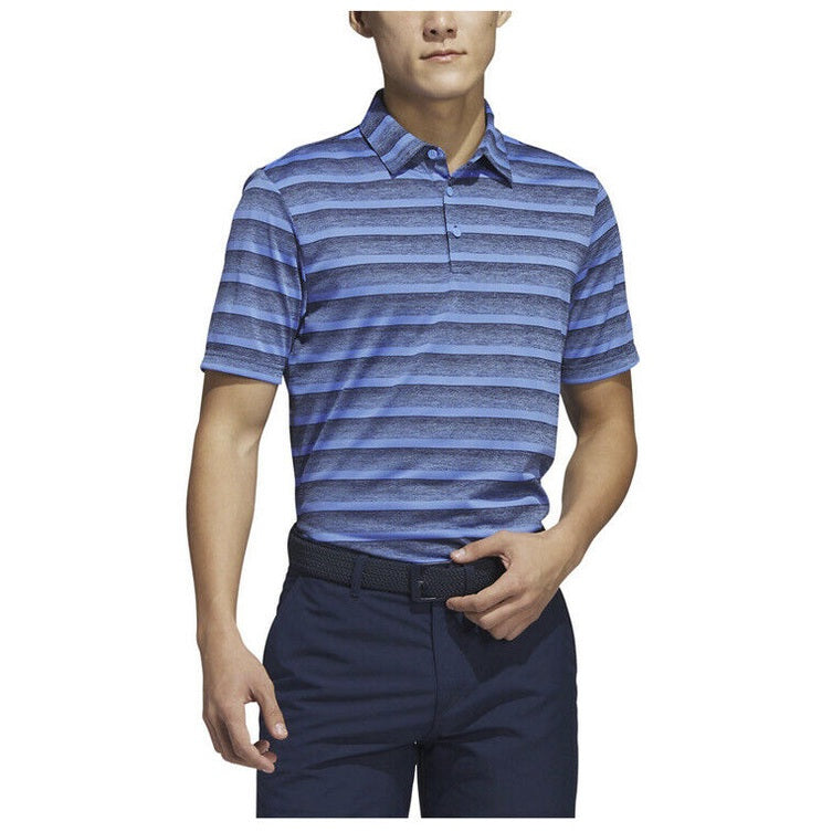 Man's Shirts & Tops adidas Golf Two-Color Stripe Polo - Collegiate Navy- Small