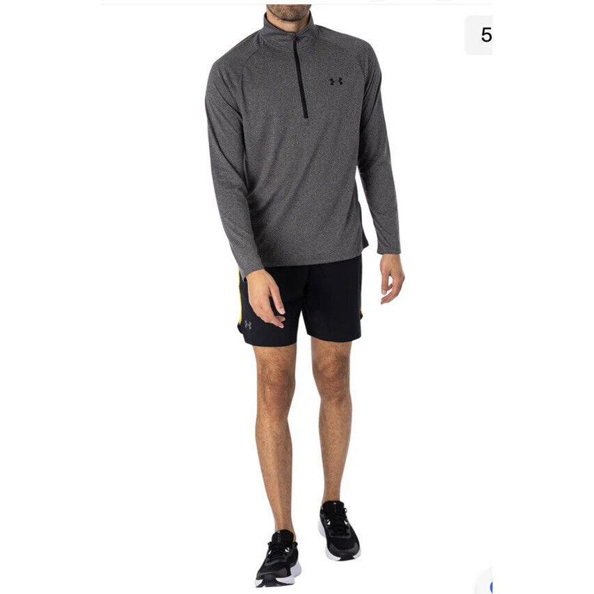 Under Armour Men's 2.0 UA Tech Half-Zip Pullover -Heather/Black E0301- Small