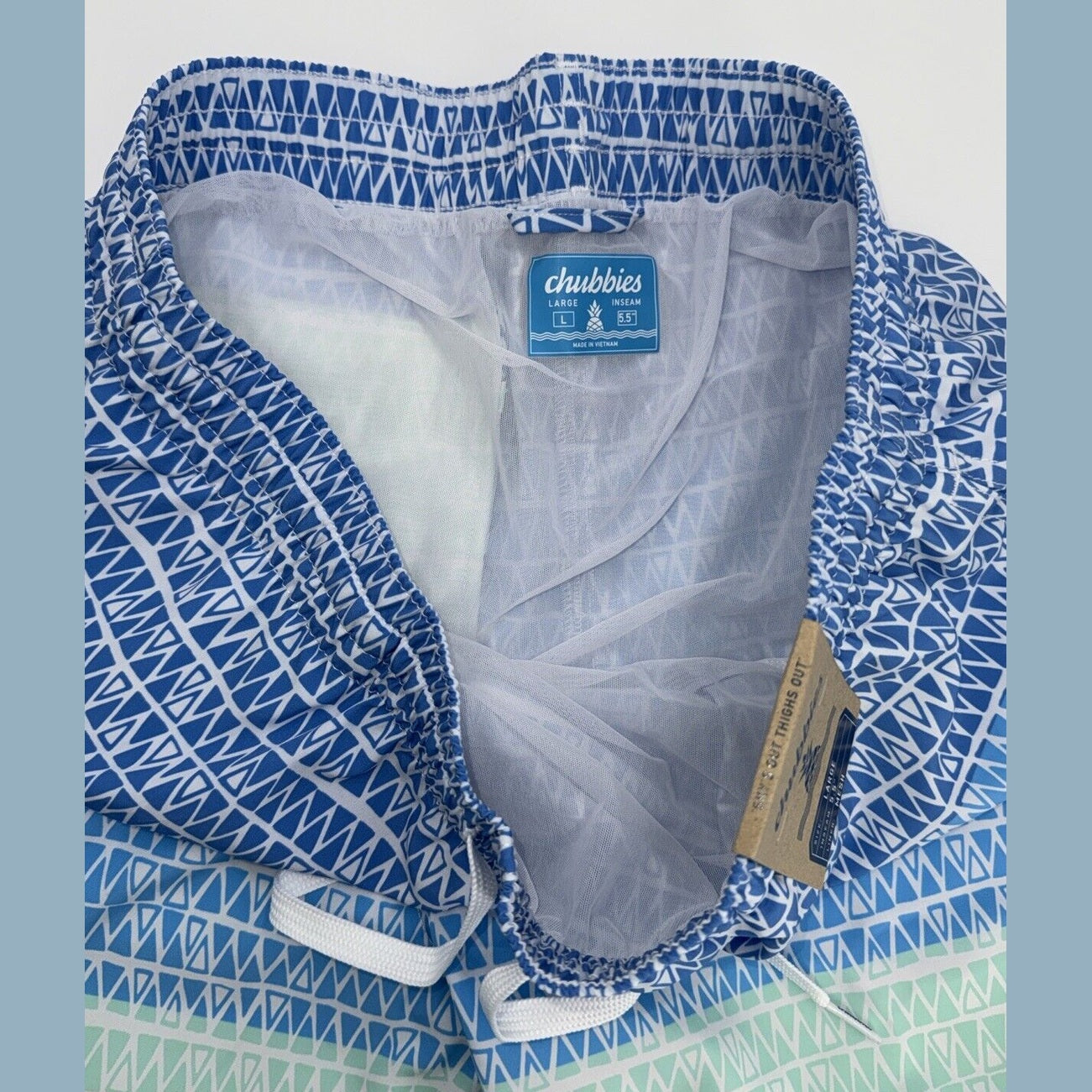 $70 Chubbies The Ocean Trifectas 5.5" Inseam Swim Trunks- Multi -Large -New Tag