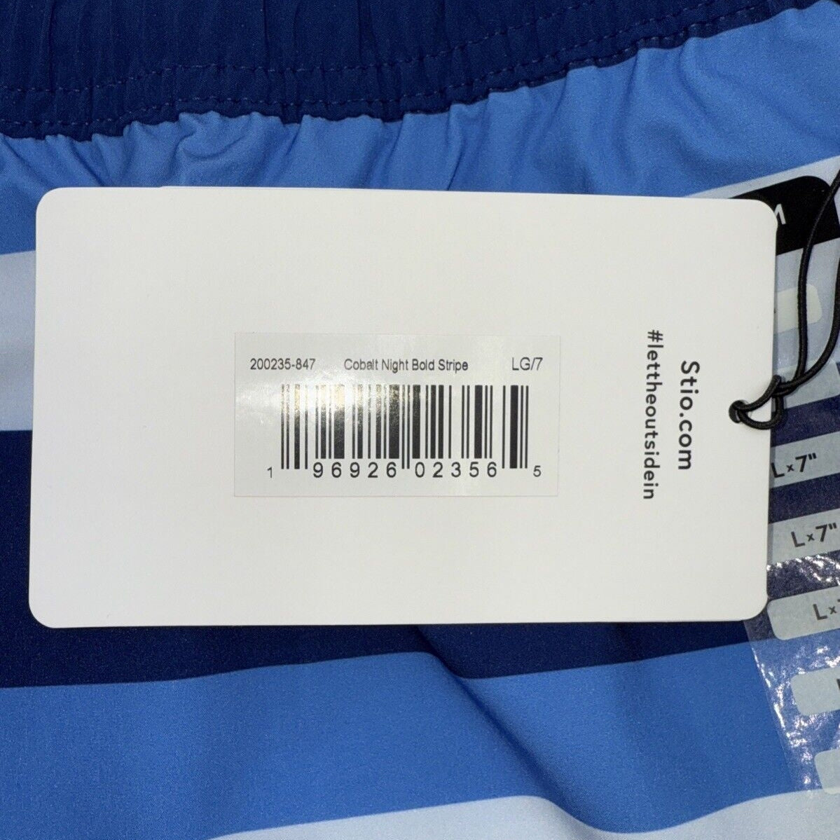 $75 Stio Men’s CFS Drifter Board 7” Shorts -Cobalt Blue Stripes-Size: Large- NWT