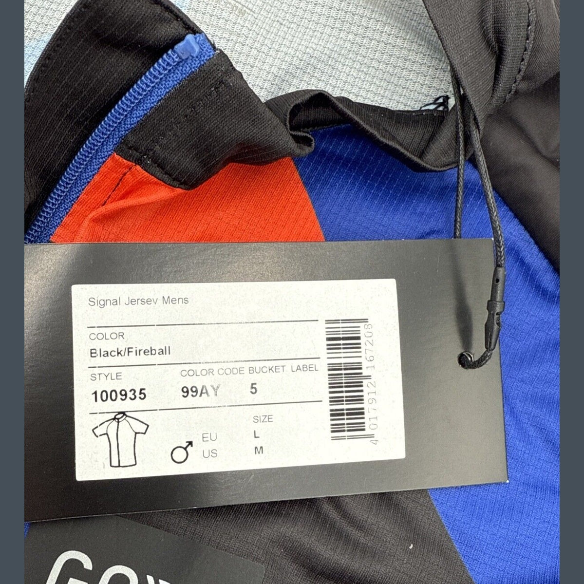$95 Gore Wear Men Signal Cycling Full Zip Short Sleeve Jersey-Black Fire-Medium