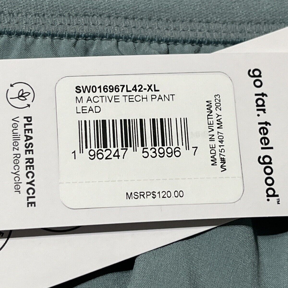 $120 Smartwool Men’s Active Tech Pant Pants Comfy- Lead Gray-XLarge-New Tags