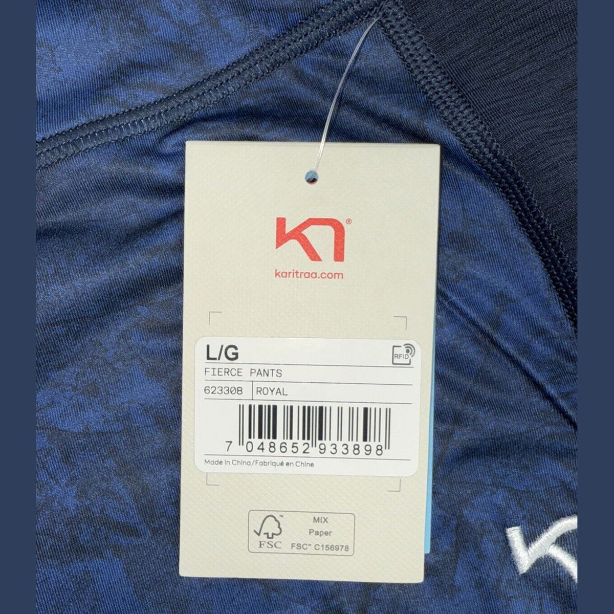 $100 Kari Traa Women’s Fierce Pants Tights- Royal Blue - Large - New With Tags
