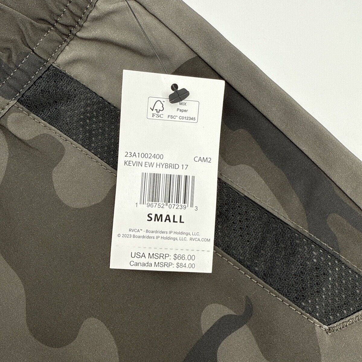 $66 RVCA Men’s Kevin Hybrid 17" Athletic Shorts- Camouflage - Small -New