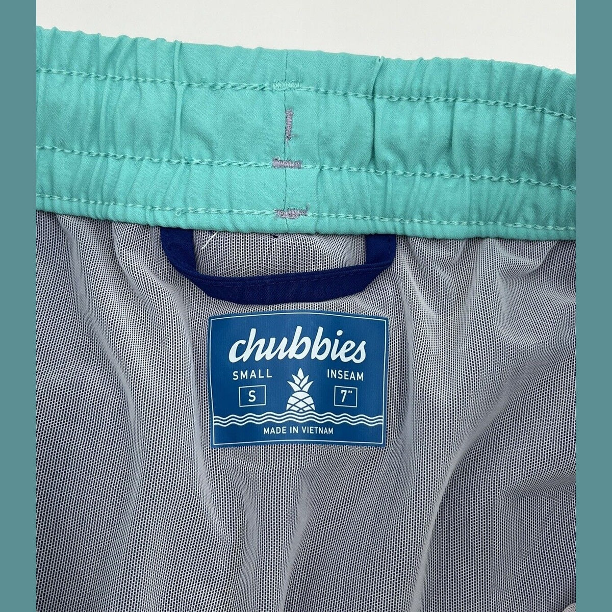 Chubbies Men's Stretch Swim Trunks 7" The Weekend Plans -Blue-Small -New $79.50