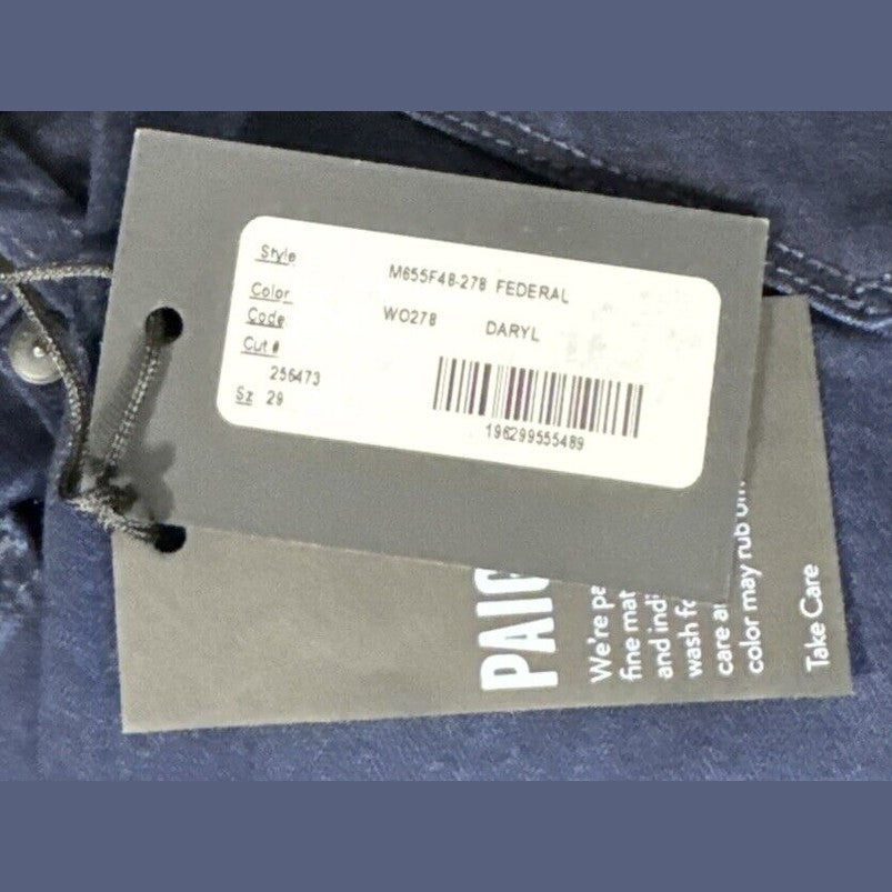 $199 Paige Men's Pants Federal Denim Jeans - Daryl- 29Wx33L - New