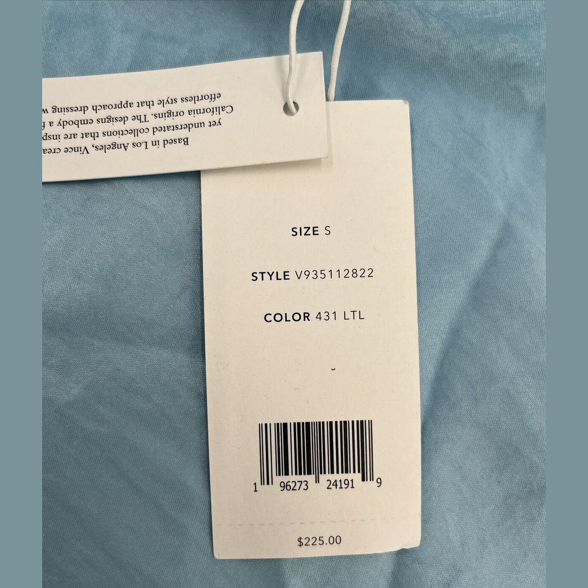 $325 Vince Women’s Cowl Cami Top - Sky Blue - Small - New Tags