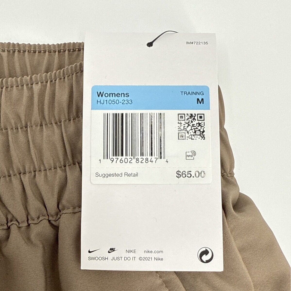 $65 Nike Women’s One High Waist Joggers HJ1050- Mink Brown - Medium- New Tag