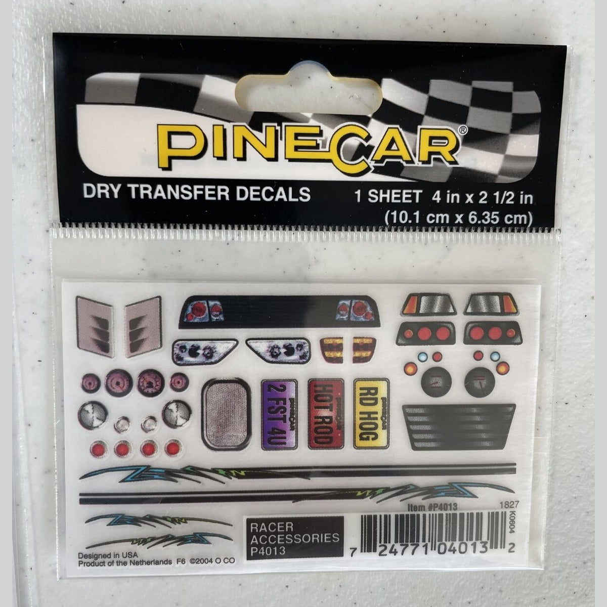 Lot Of 4 PineCar Drag Racer Dry Transfer Decals - P4008,P4030,P312,P4013