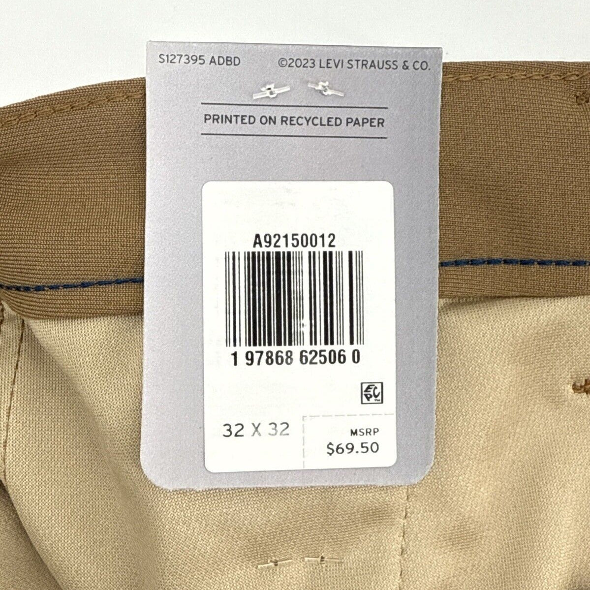 $69 Levi’s XX Chino Standard Tech Men’s Pants- Brown Walnut- 32W x 32L- New Tags