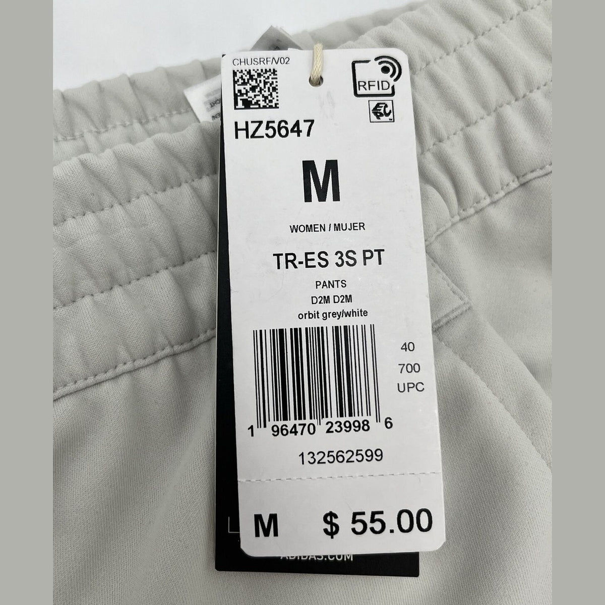 $55 Adidas Women’s 3-Stripes Essential Training Pants HZ5647-Orbit Grey-Medium
