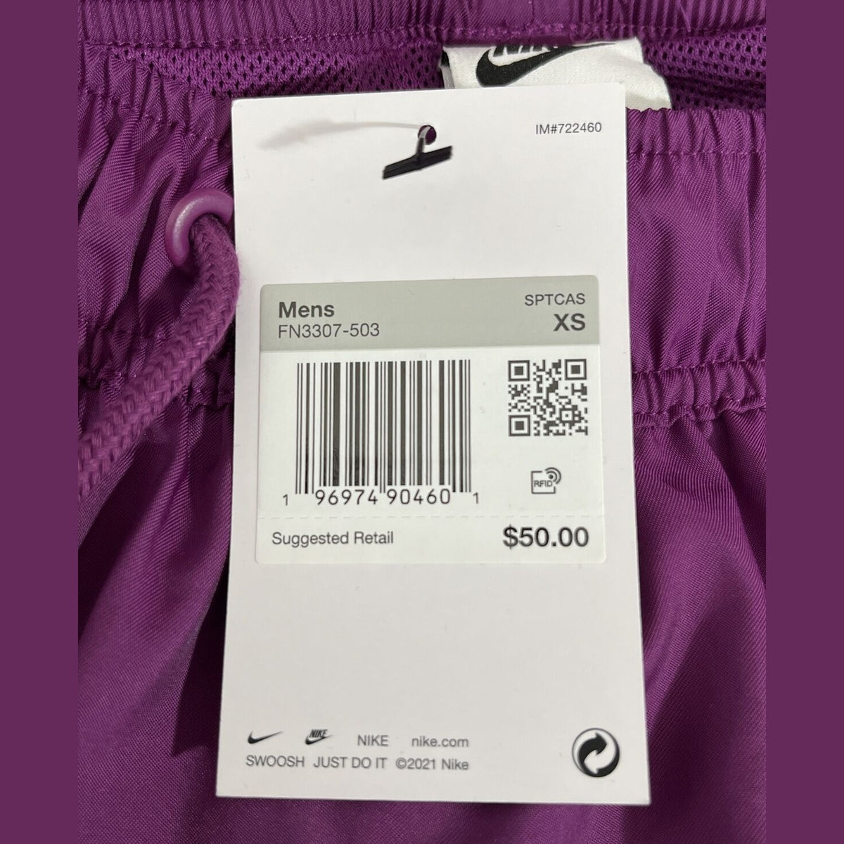 New Arrival* Nike Men’s Woven Lined Flow Shorts FN3307- Purple-XSmall -New $50