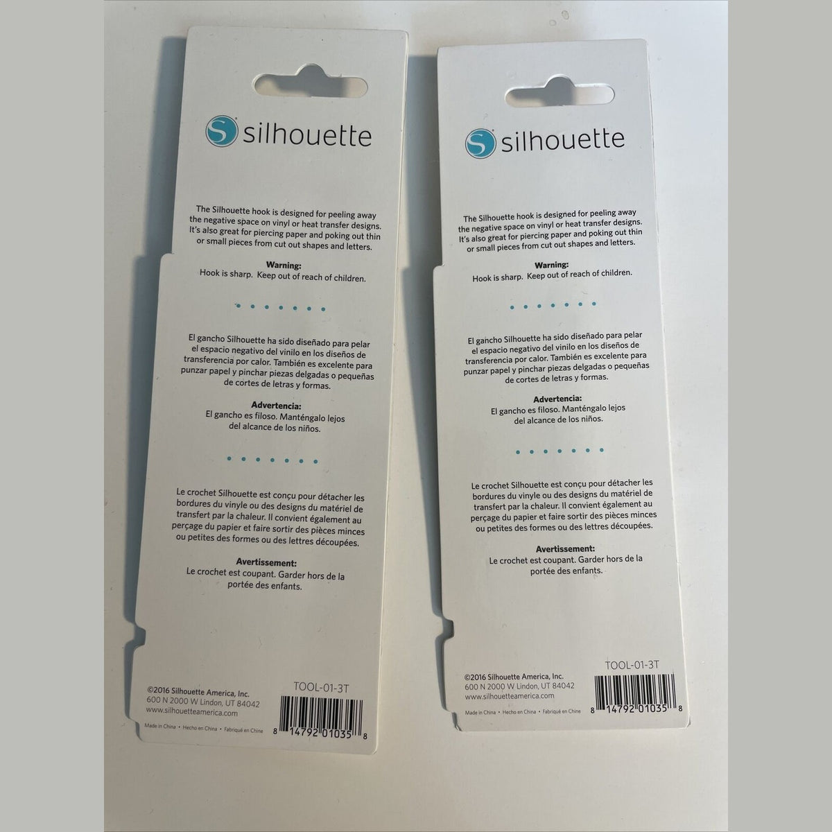Lot Of 2 Silhouette America-Silhouette Hook- 2 Packages- Sealed New