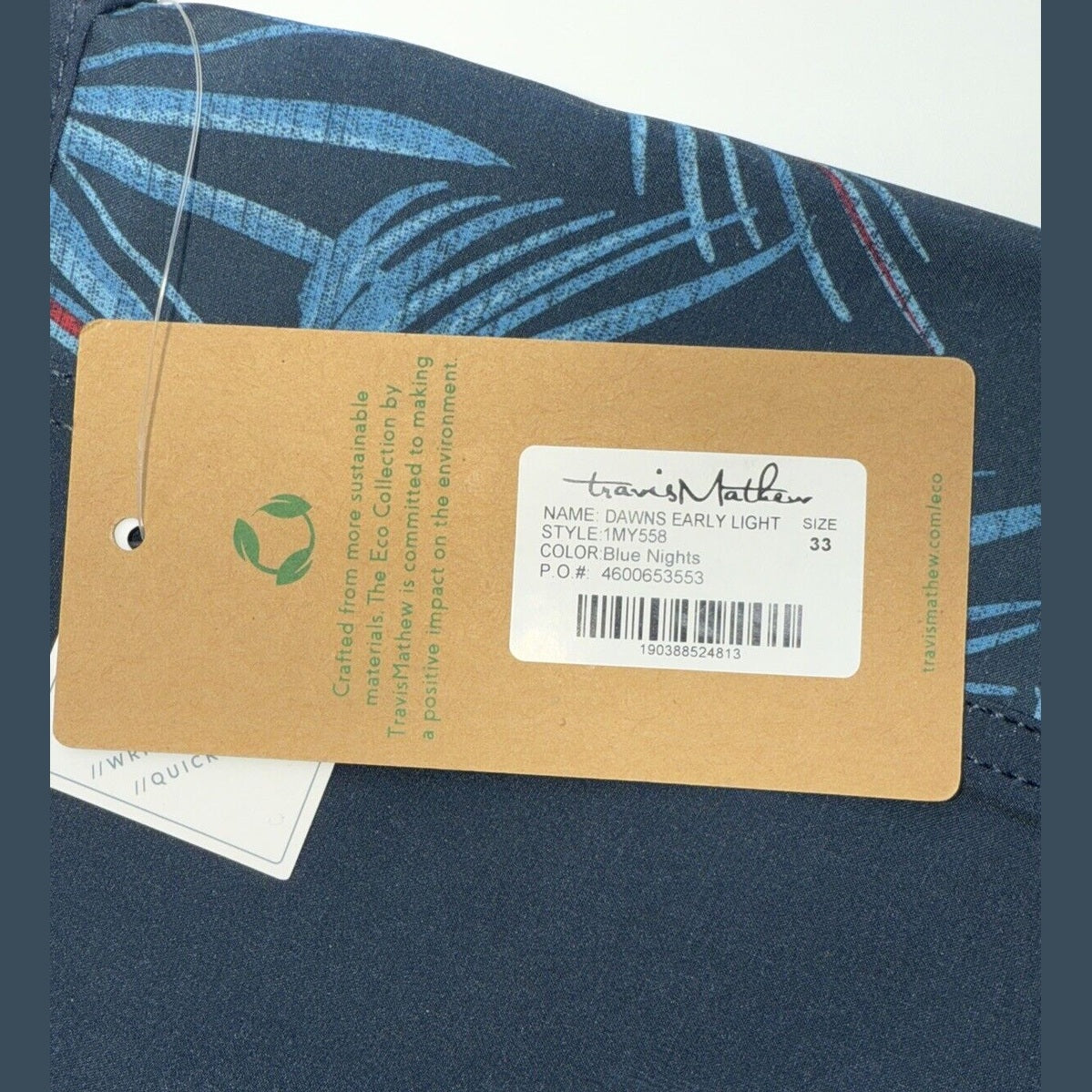 $95 Travis Mathew Men's Dawns Early Light Board Shorts- Blue Nights- Size: 33”