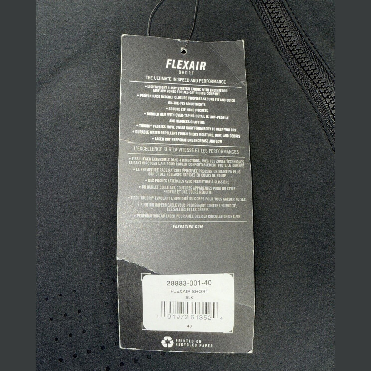 $110 Fox Racing Flexair SP23 Mens MTB Mountain Bike Shorts- Black- Size: 40W-New