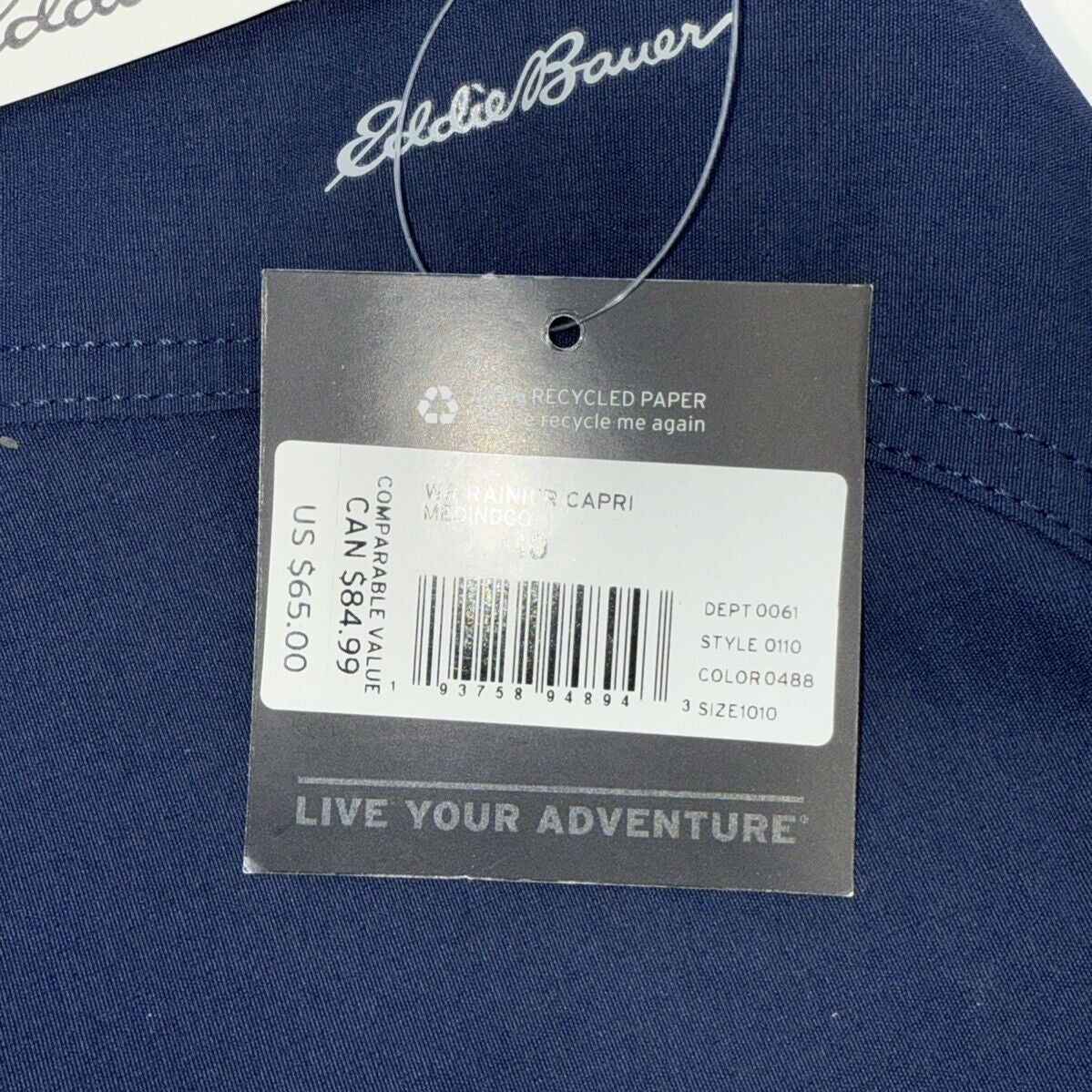 Eddie Bauer Women’s Rainier Capri Hiking UPF StormRepel - Navy - Size: 10 (34”W)