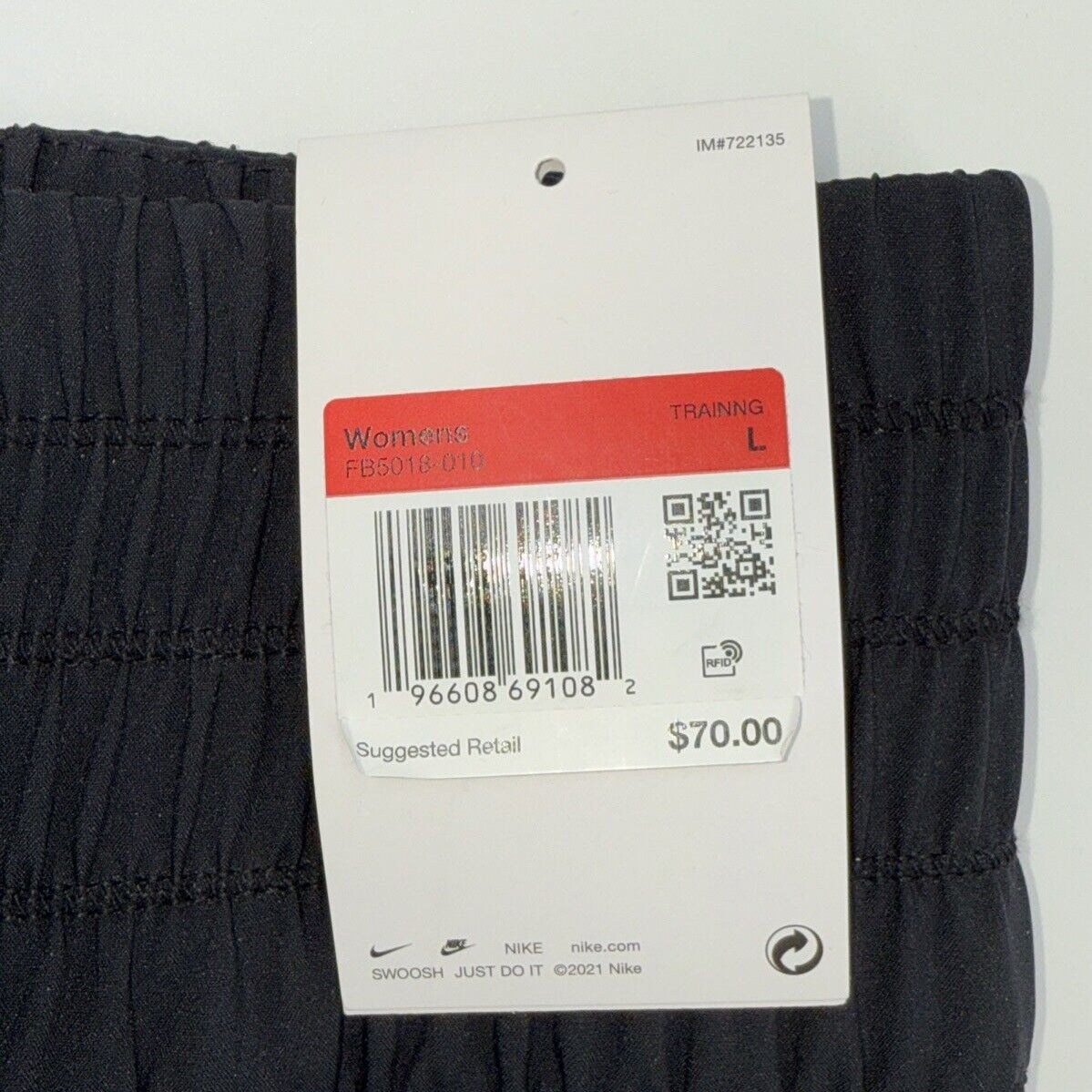$70 Nike One Women's Woven High-Waisted Pants- FB5018- Black- Large - New
