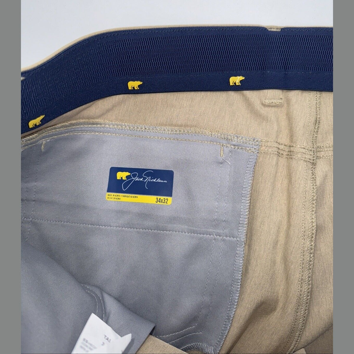 $80 Jack Nicklaus Men’s 5 Pocket Golf Pants Active- Chinchilla-Size: 34W 32L-New