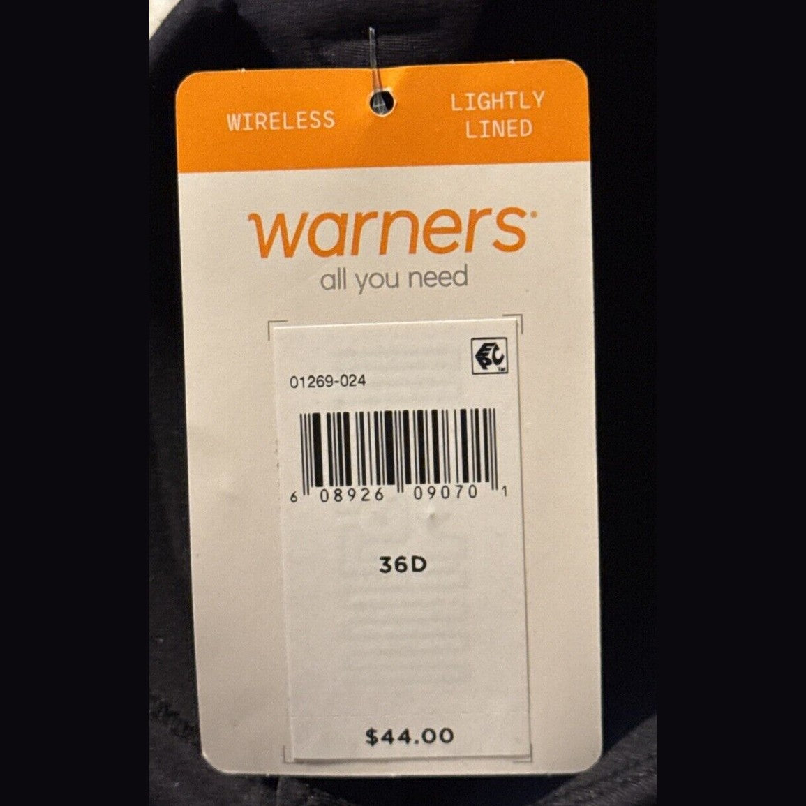 Warners Women’s Cloud 9 Super Soft Wireless Lightly Lined Bra 1269- Black - 36D